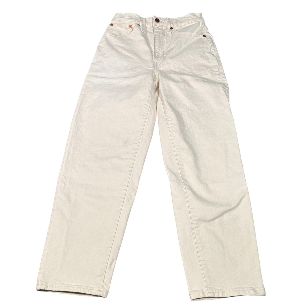 Madewell High Rise Wide Leg Jeans in Off-White